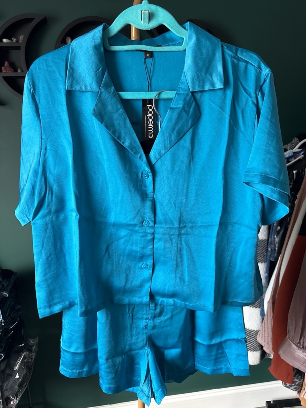 Papermoon Bright Turquoise Satin Top
